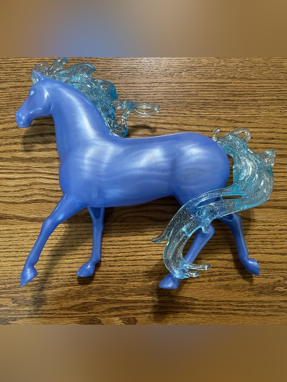 Frozen Elsa’s Nokk Water Horse Figure Blue w/ Clear Glitter Mane & Tail